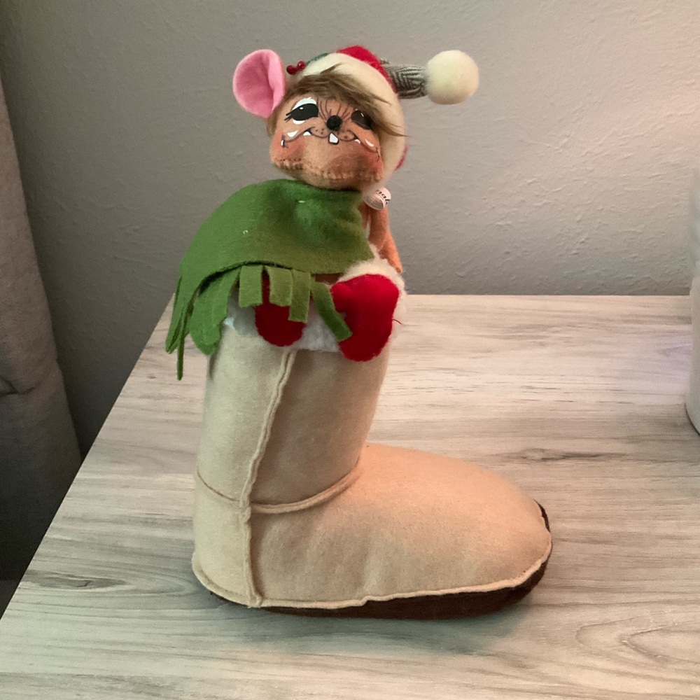 Annalee Christmas Mouse in a Boot